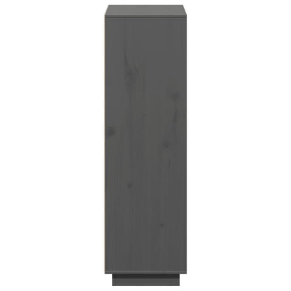 Credenza Grigia 74x35x117 cm in Legno Massello di Pino - homemem39