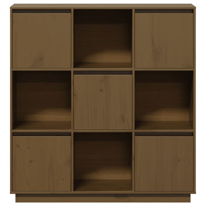 Credenza Marrone Ambrato 110,5x35x117 cm Legno Massello di Pino - homemem39