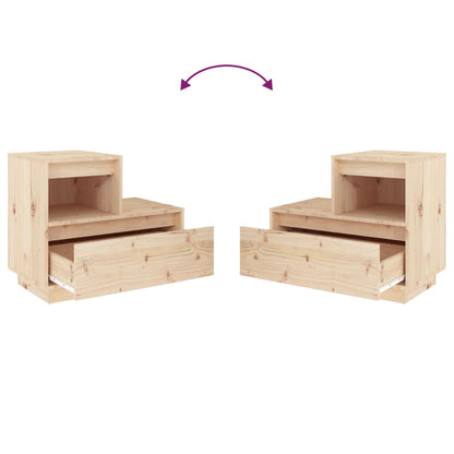 Comodini 2 pz 60x34x51 cm in Legno Massello di Pino - homemem39