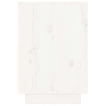 Comodini Bianchi 2 pz 60x34x51 cm in Legno Massello di Pino - homemem39