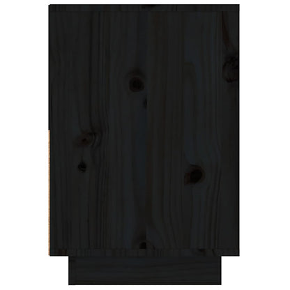 Comodini Neri 2 pz 60x34x51 cm in Legno Massello di Pino