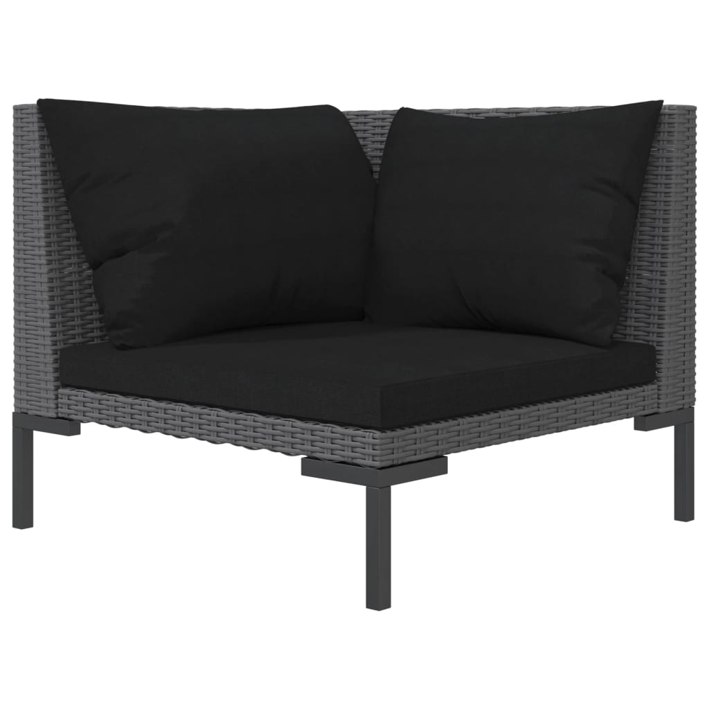 Divani da Giardino 8 pz con Cuscini in Polyrattan Grigio Scuro | homemem39