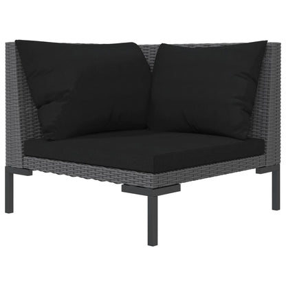 Divani da Giardino 8 pz con Cuscini in Polyrattan Grigio Scuro | homemem39