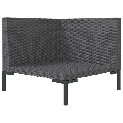 Divani da Giardino 8 pz con Cuscini in Polyrattan Grigio Scuro | homemem39