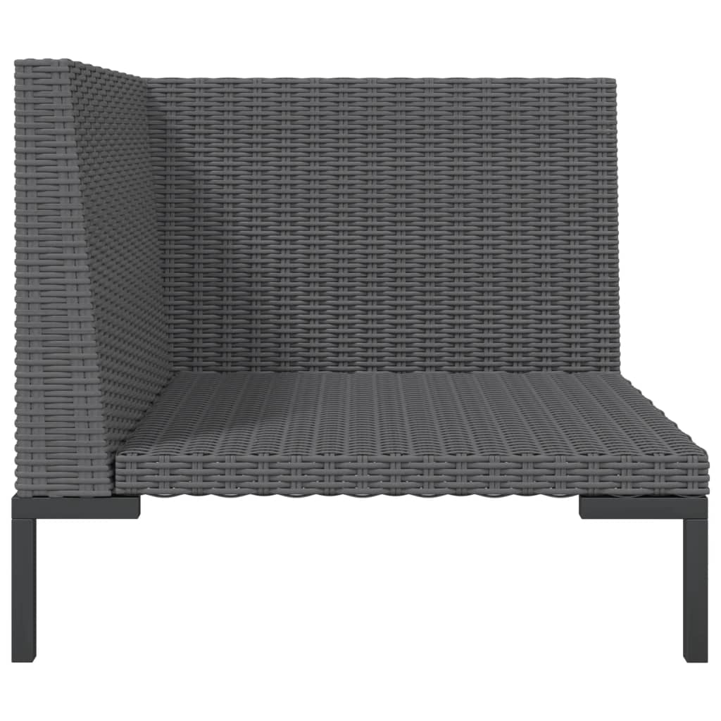 Divani da Giardino 8 pz con Cuscini in Polyrattan Grigio Scuro | homemem39