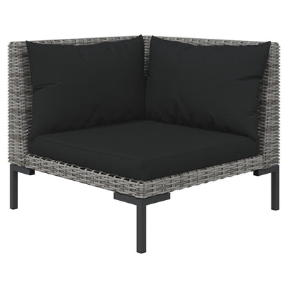 Divani da Giardino 8 pz con Cuscini in Polyrattan Grigio Scuro | homemem39