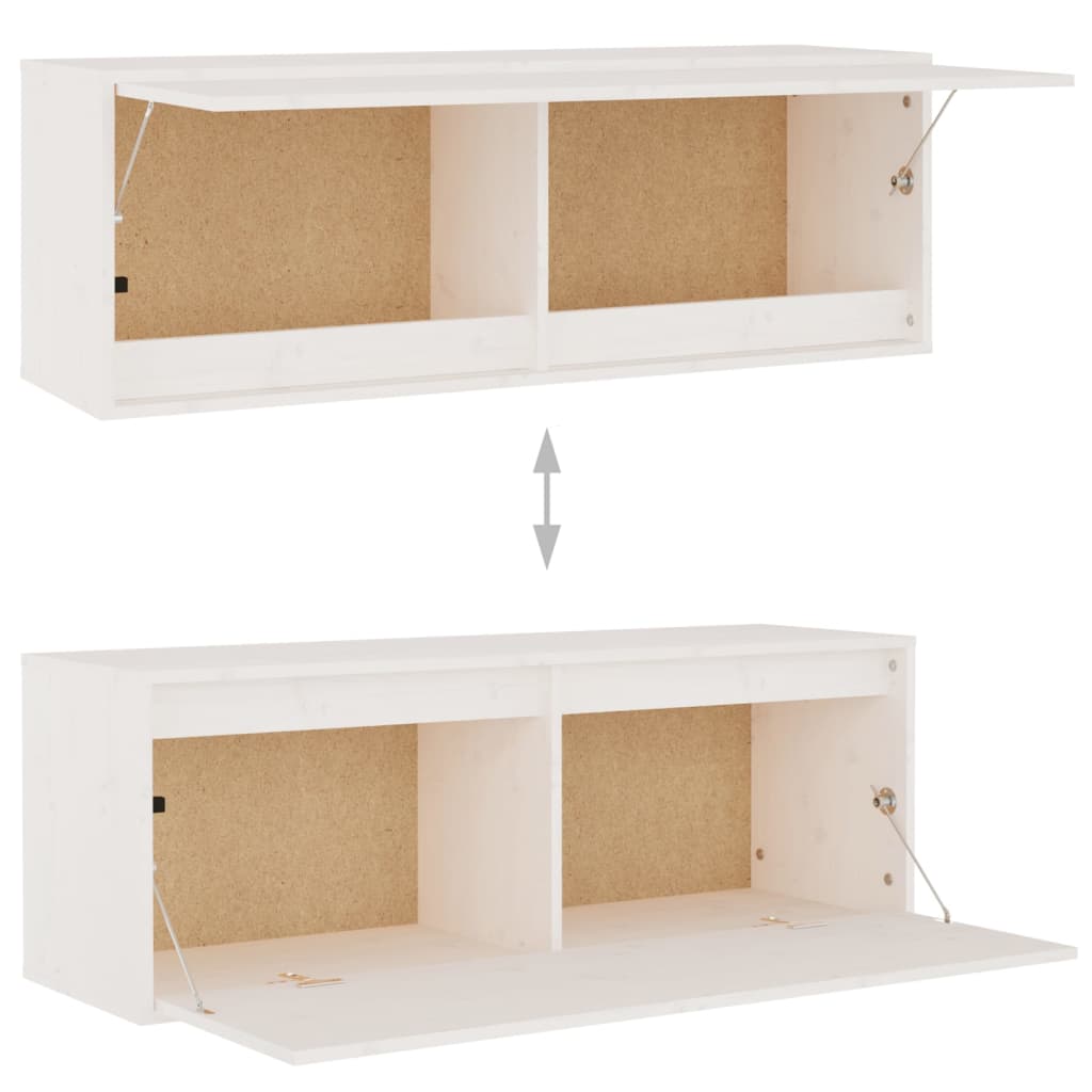 Set Mobile TV 3 pz bianco in legno massello di pino - homemem39