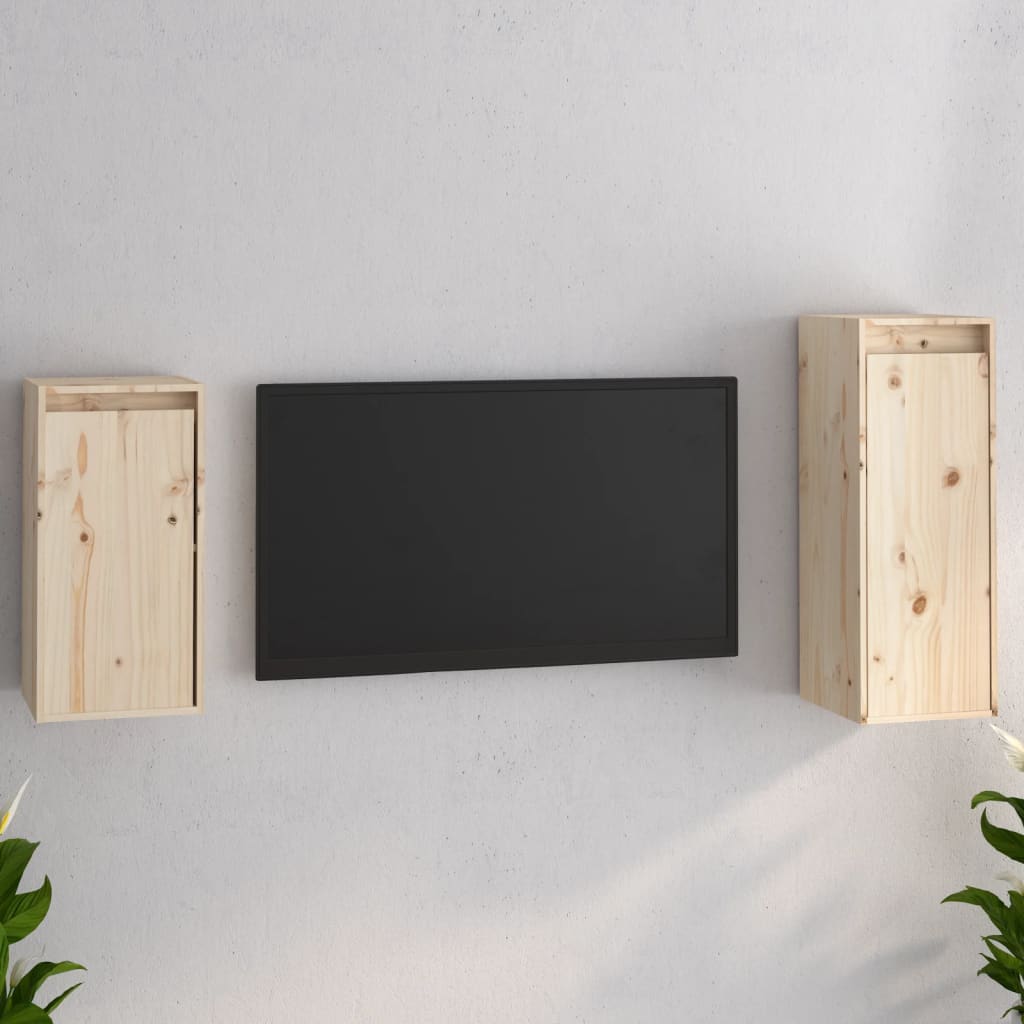 Mobili Porta TV 2 pz in Legno Massello di Pino