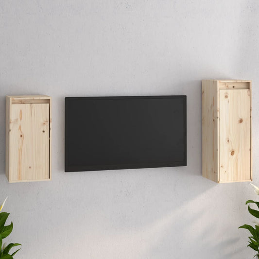 Mobili Porta TV 2 pz in Legno Massello di Pino