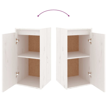 Mobili Porta TV 2 pz Bianchi in Legno Massello di Pino