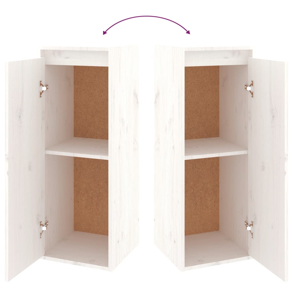 Mobili Porta TV 2 pz Bianchi in Legno Massello di Pino