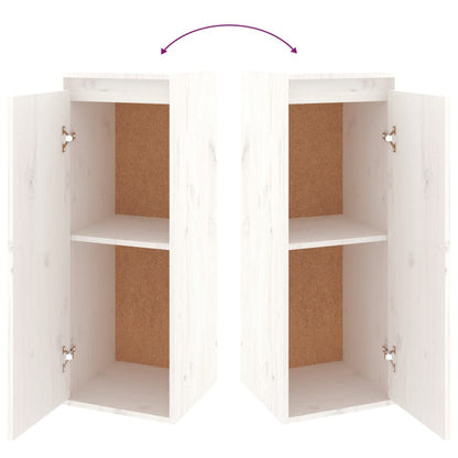 Mobili Porta TV 2 pz Bianchi in Legno Massello di Pino