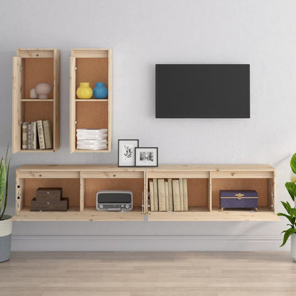 Mobili Porta TV 4 pz in Legno Massello di Pino - homemem39