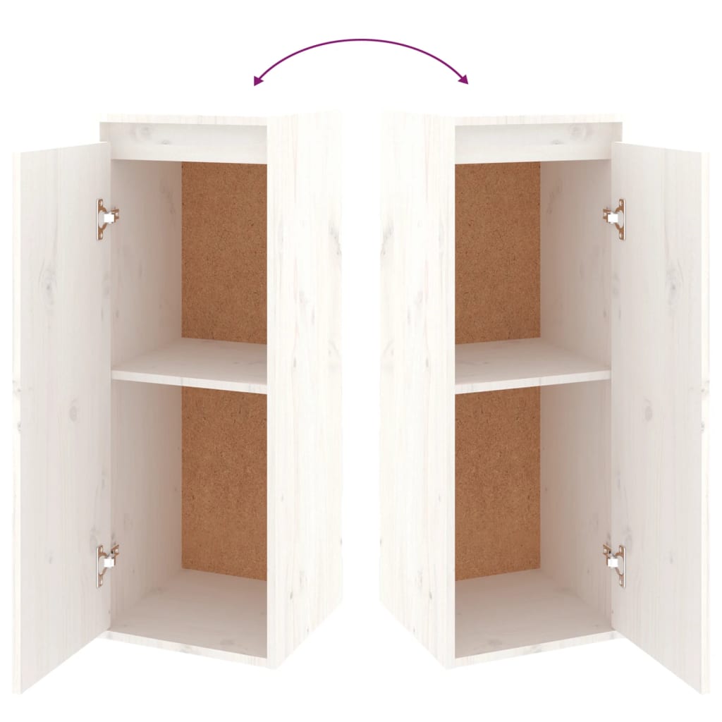 Mobili Porta TV 6 pz Bianchi in Legno Massello di Pino