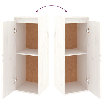 Mobili Porta TV 6 pz Bianchi in Legno Massello di Pino