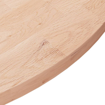 Piano Tavolo Rotondo Ø60x2,5 cm Massello di Rovere Non Trattato | homemem39