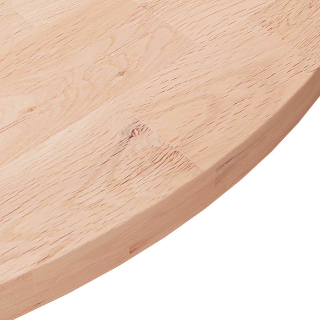 Piano Tavolo Rotondo Ø80x2,5 cm Massello di Rovere Non Trattato | homemem39