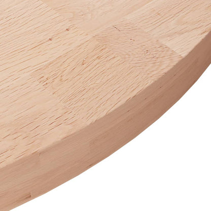 Piano Tavolo Rotondo Ø60x4 cm Massello di Rovere Non Trattato