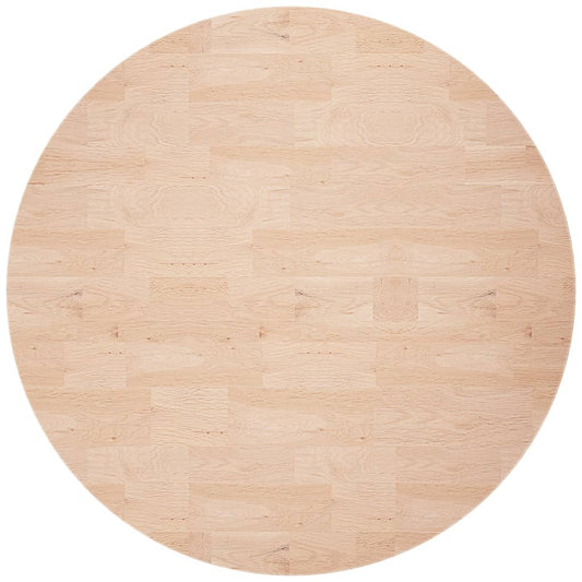 Piano Tavolo Rotondo Ø80x4 cm Massello di Rovere Non Trattato