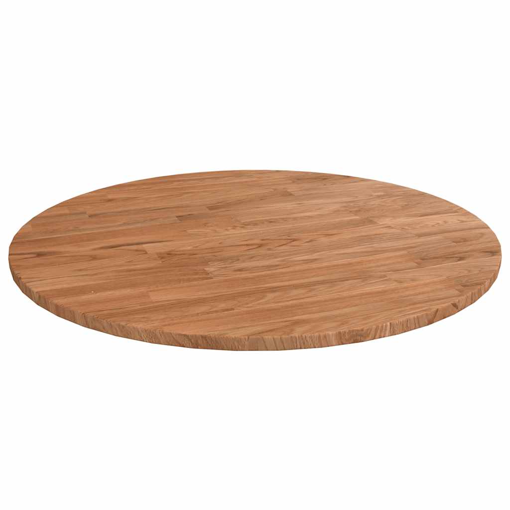 Piano Tavolo Rotondo Marrone Chiaro Ø50x1,5 cm Rovere Trattato | homemem39