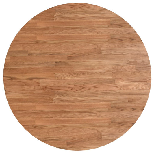 Piano Tavolo Rotondo Marrone Chiaro Ø80x1,5 cm Rovere Trattato | homemem39