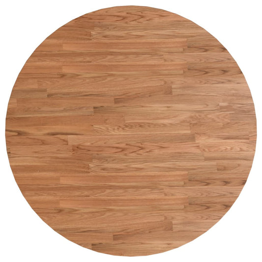 Piano Tavolo Rotondo Marrone Chiaro Ø90x1,5 cm Rovere Trattato