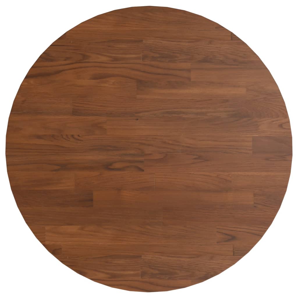 Piano Tavolo Rotondo Marrone Scuro Ø40x1,5 cm Rovere Trattato | homemem39