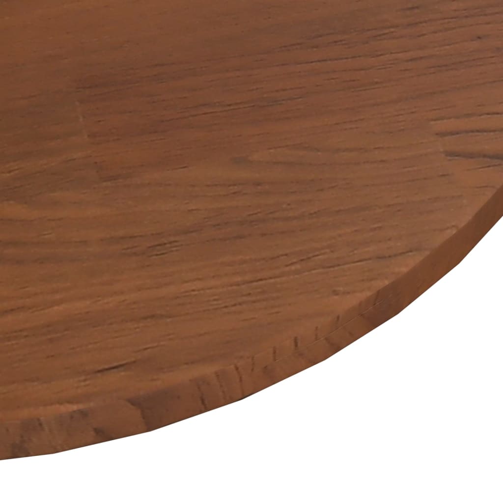 Piano Tavolo Rotondo Marrone Scuro Ø40x1,5 cm Rovere Trattato | homemem39