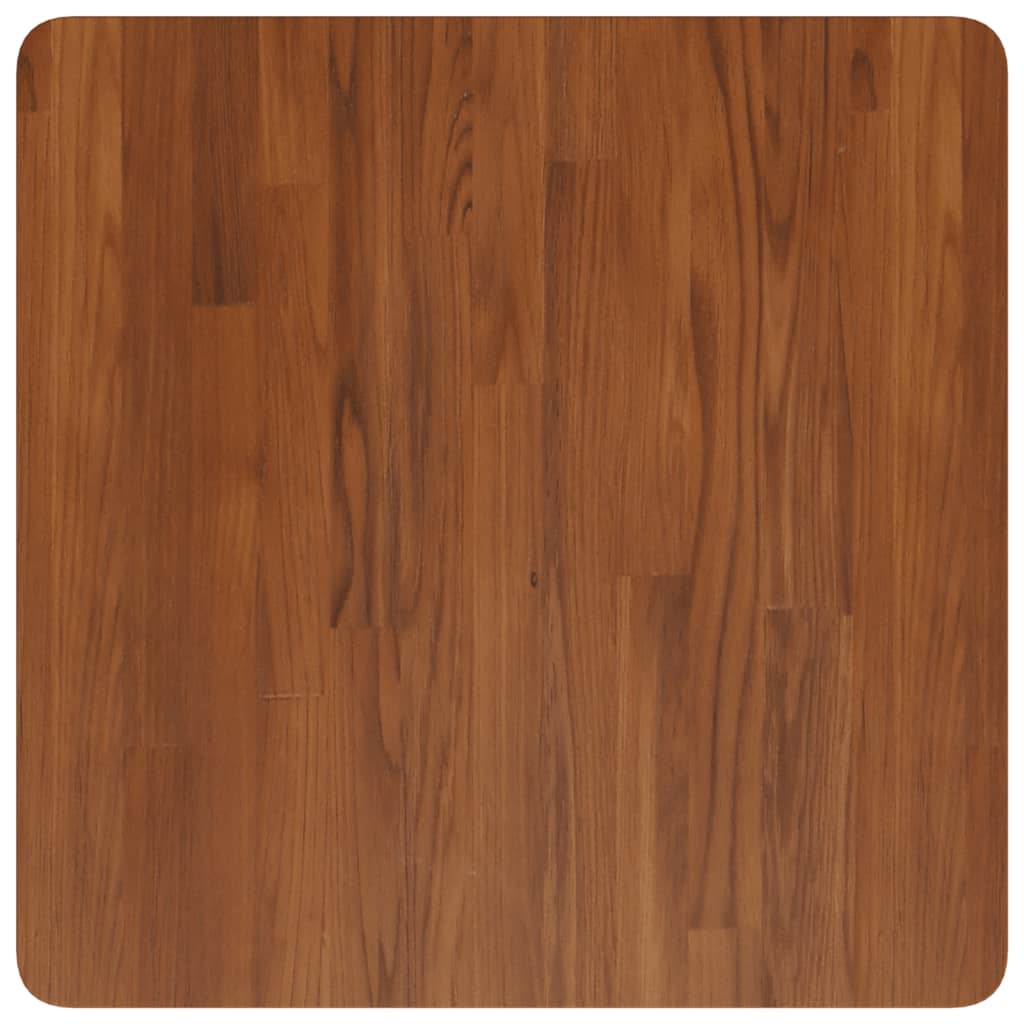 Piano Tavolo Quadrato Marrone Scuro 60x60x1,5cm Rovere Trattato | homemem39