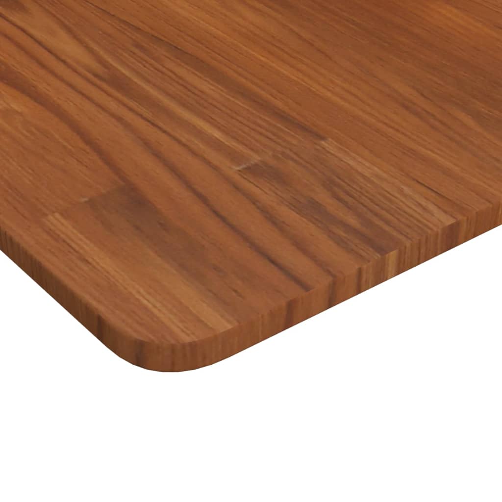Piano Tavolo Quadrato Marrone Scuro 80x80x1,5cm Rovere Trattato