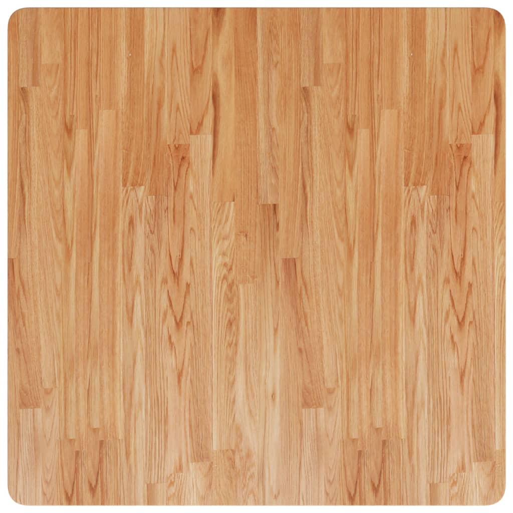 Piano Tavolo Quadrato Marrone Chiaro 80x80x2,5 Rovere Trattato | homemem39