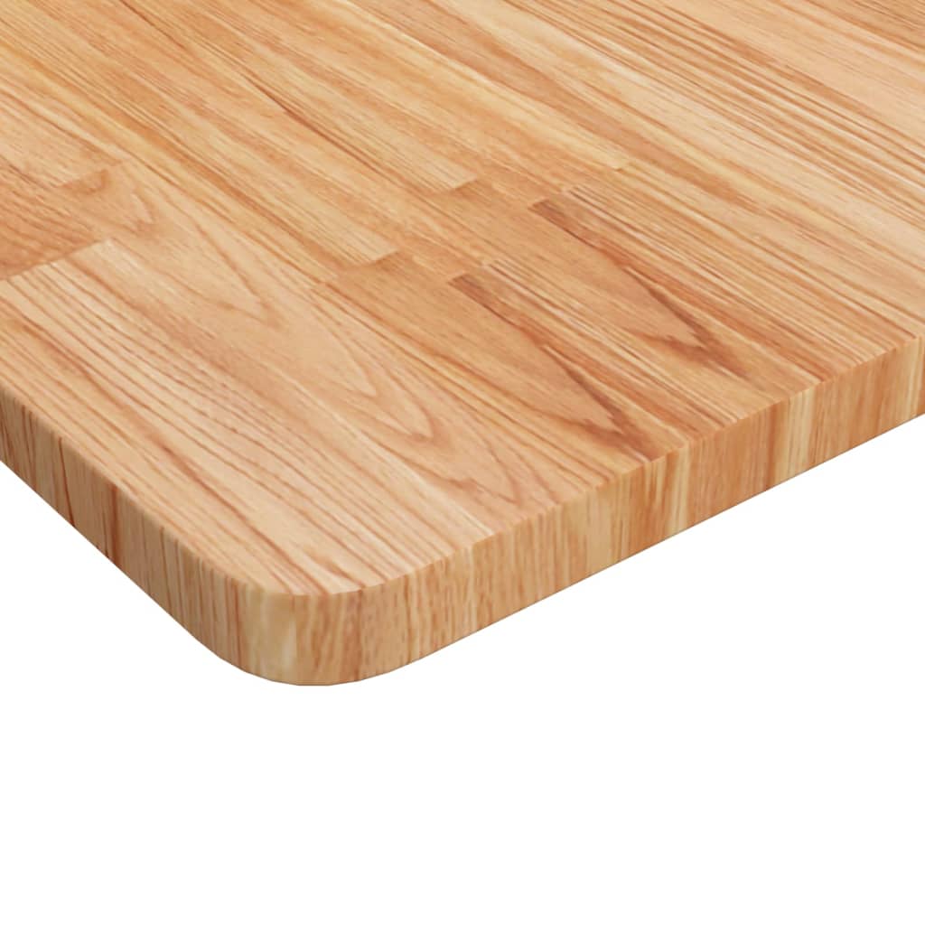 Piano Tavolo Quadrato Marrone Chiaro 80x80x2,5 Rovere Trattato | homemem39