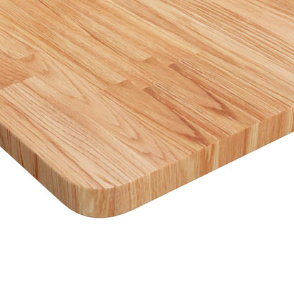 Piano Tavolo Quadrato Marrone Chiaro 80x80x2,5 Rovere Trattato | homemem39
