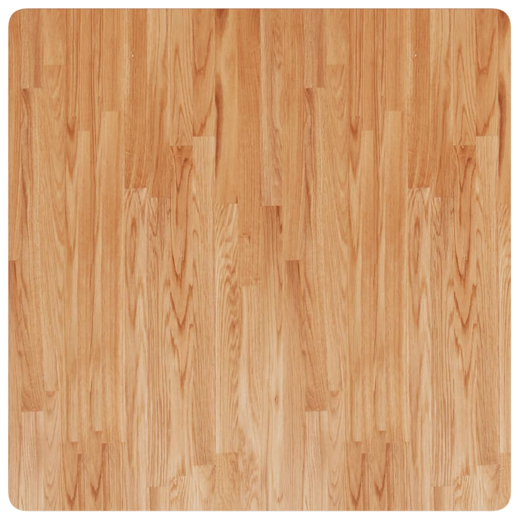 Piano Tavolo Quadrato Marrone Chiaro 90x90x2,5 Rovere Trattato | homemem39