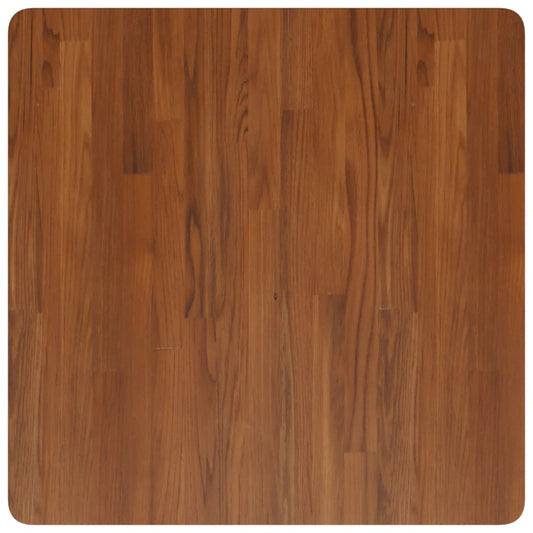 Piano Tavolo Quadrato Marrone Scuro 70x70x2,5cm Rovere Trattato | homemem39