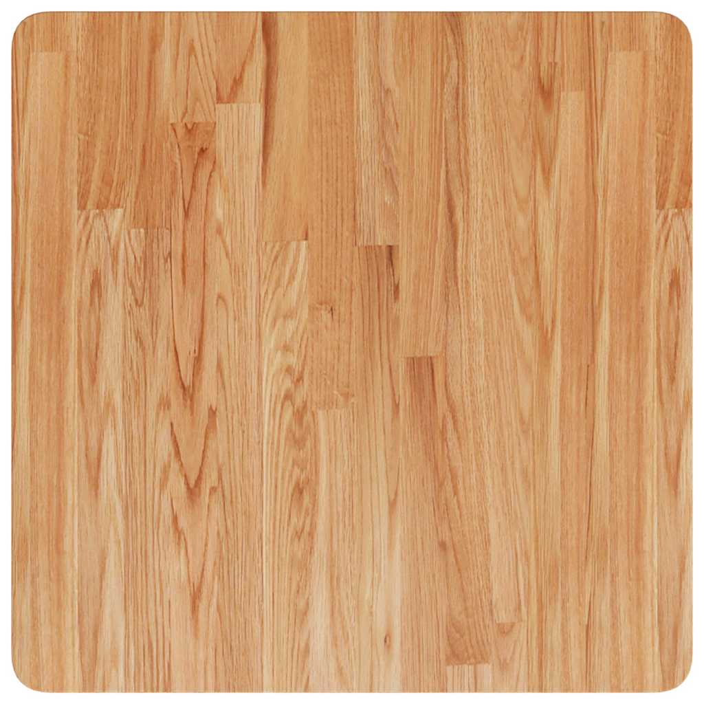 Piano Tavolo Quadrato Marrone Chiaro 60x60x4cm Rovere Trattato
