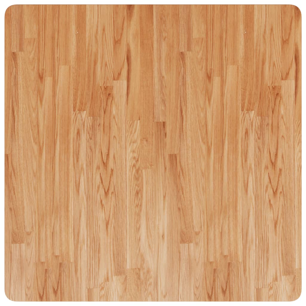 Piano Tavolo Quadrato Marrone Chiaro 80x80x4cm Rovere Trattato
