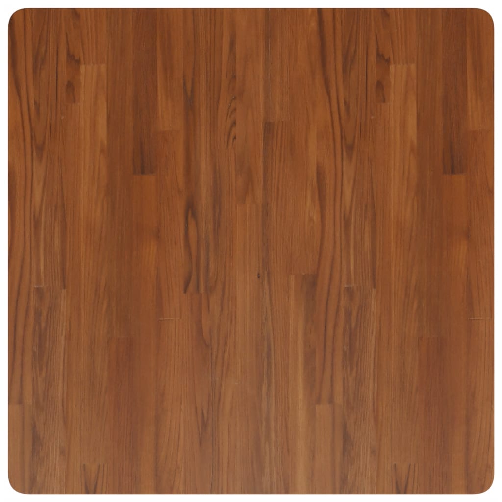 Piano Tavolo Quadrato Marrone Scuro 80x80x4cm Rovere Trattato | homemem39