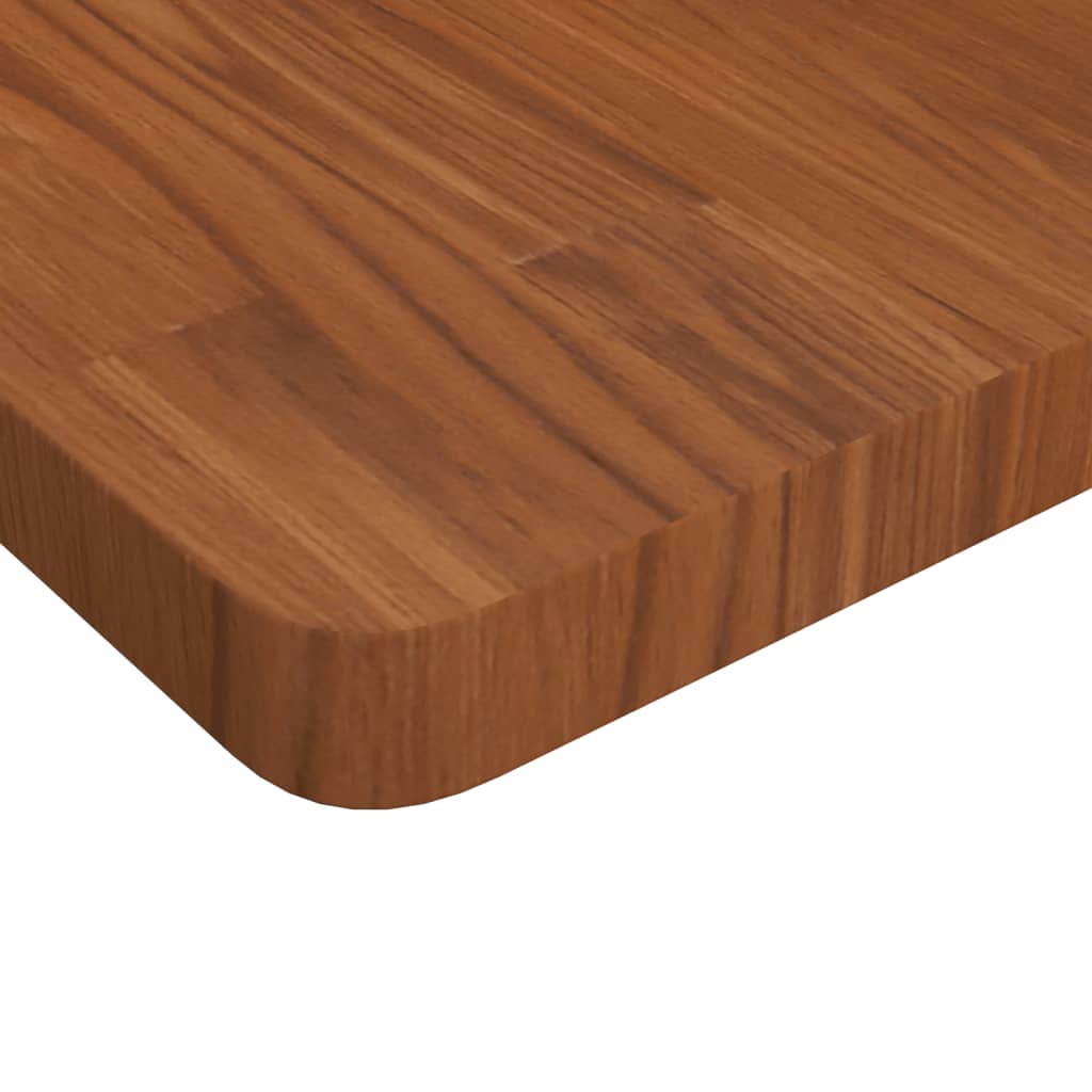Piano Tavolo Quadrato Marrone Scuro 80x80x4cm Rovere Trattato | homemem39