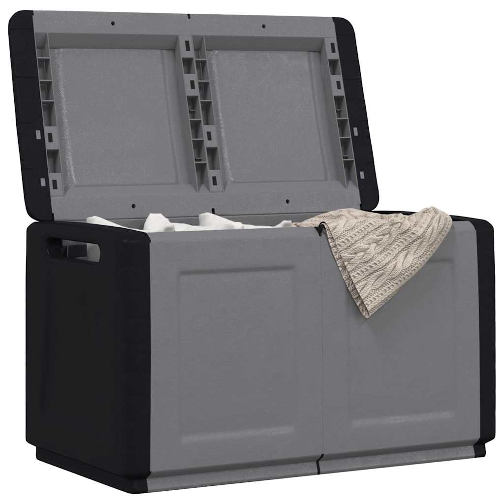 Contenitore da Giardino 96x53x57 230 L Grigio Scuro e Nero | homemem39