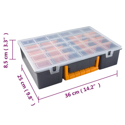 Cassette a Scomparti 2 pz Divisori Rimovibili 360x250x85 mm PP | homemem39