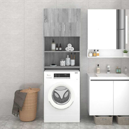 Mobile per Lavatrice Grigio Sonoma 64x25,5x190 cm - homemem39