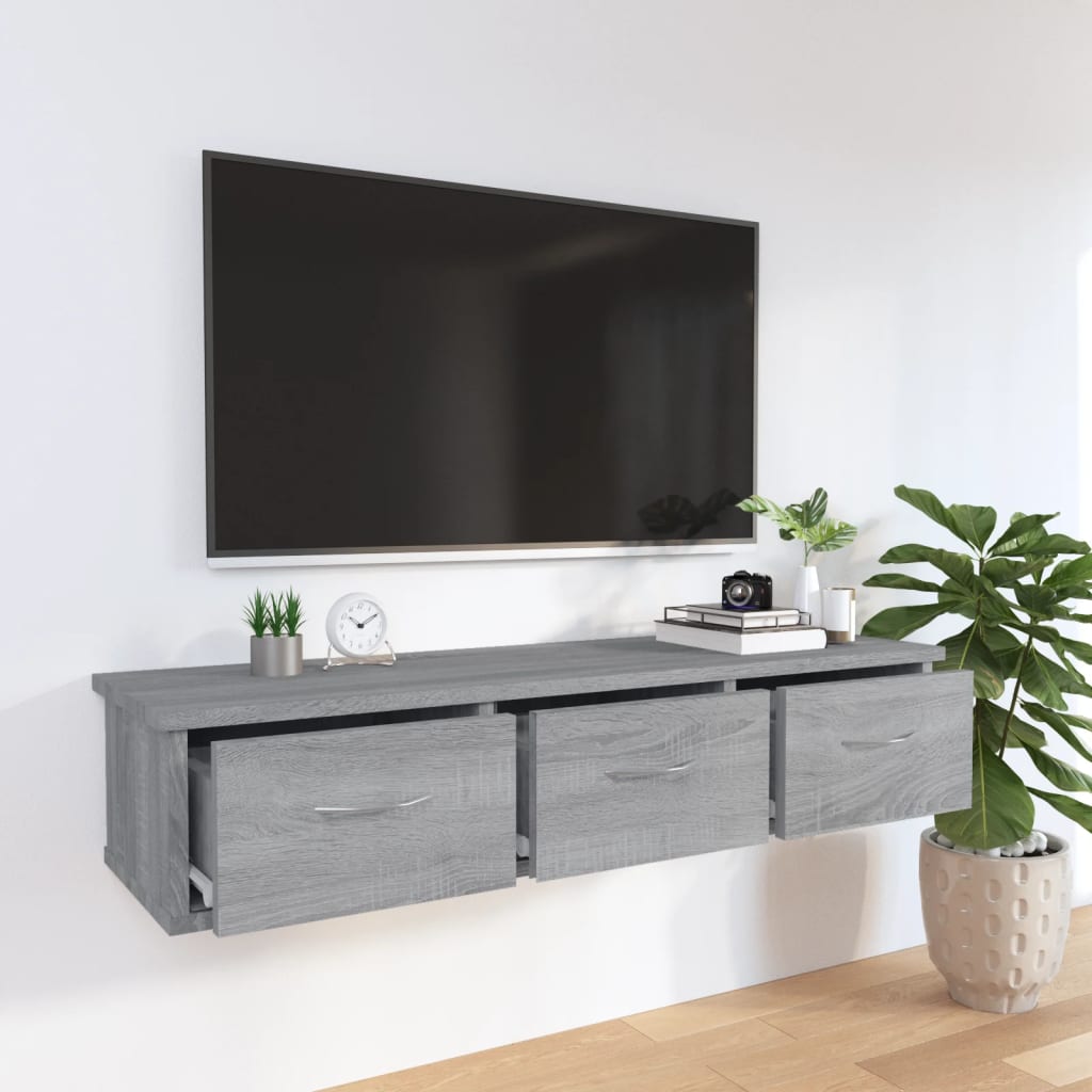 Mobile a Muro Grigio Sonoma 88x26x18,5 cm in Legno Multistrato | homemem39