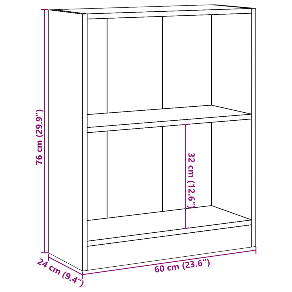 Libreria Rovere Fumo 60x24x76 cm in Legno Multistrato | homemem39