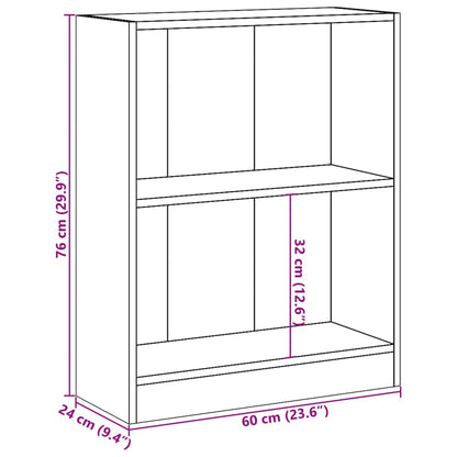 Libreria Rovere Fumo 60x24x76 cm in Legno Multistrato | homemem39