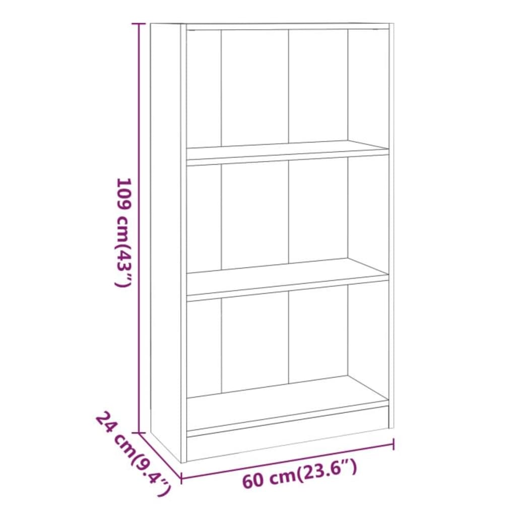 Libreria Rovere Fumo 60x24x109 cm in Legno Multistrato | homemem39