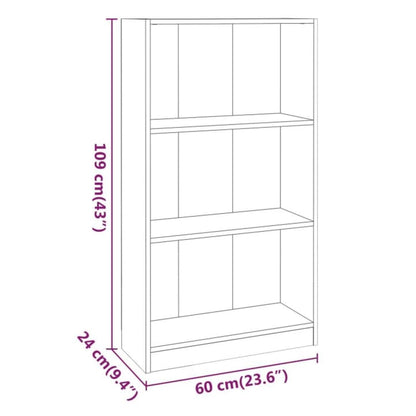 Libreria Rovere Fumo 60x24x109 cm in Legno Multistrato | homemem39