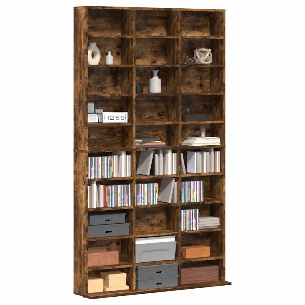 Mobile Porta CD Rovere Fumo 102x23x177,5 cm Legno Multistrato - homemem39