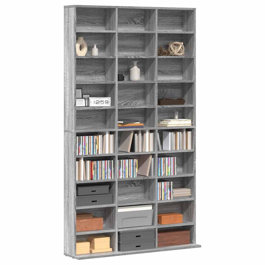 Mobile Porta CD Grigio Sonoma 102x23x177,5 cm Legno Multistrato