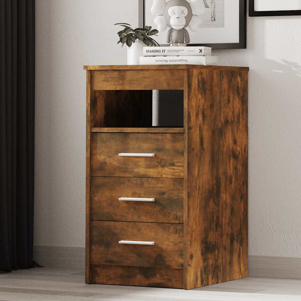 Cassettiera Rovere Fumo 40x50x76 cm in Legno Multistrato | homemem39